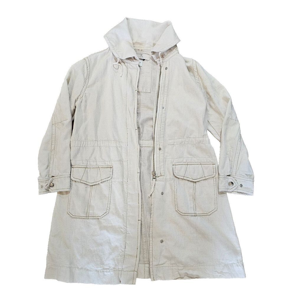 Wrap London Jacket US Size 10 Womens Cream Denim Barn Chore Coat